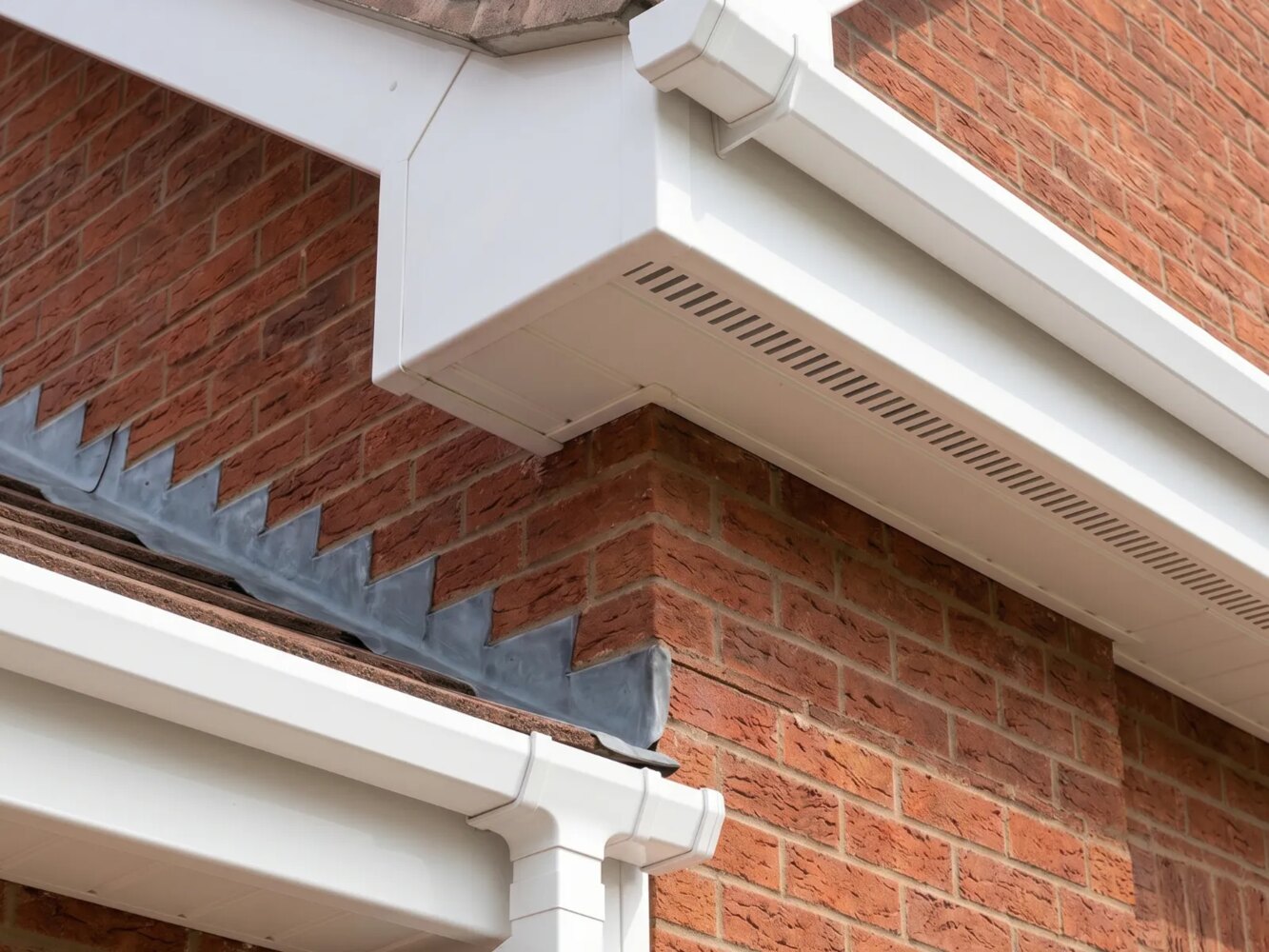 Clean white gutter and fascia